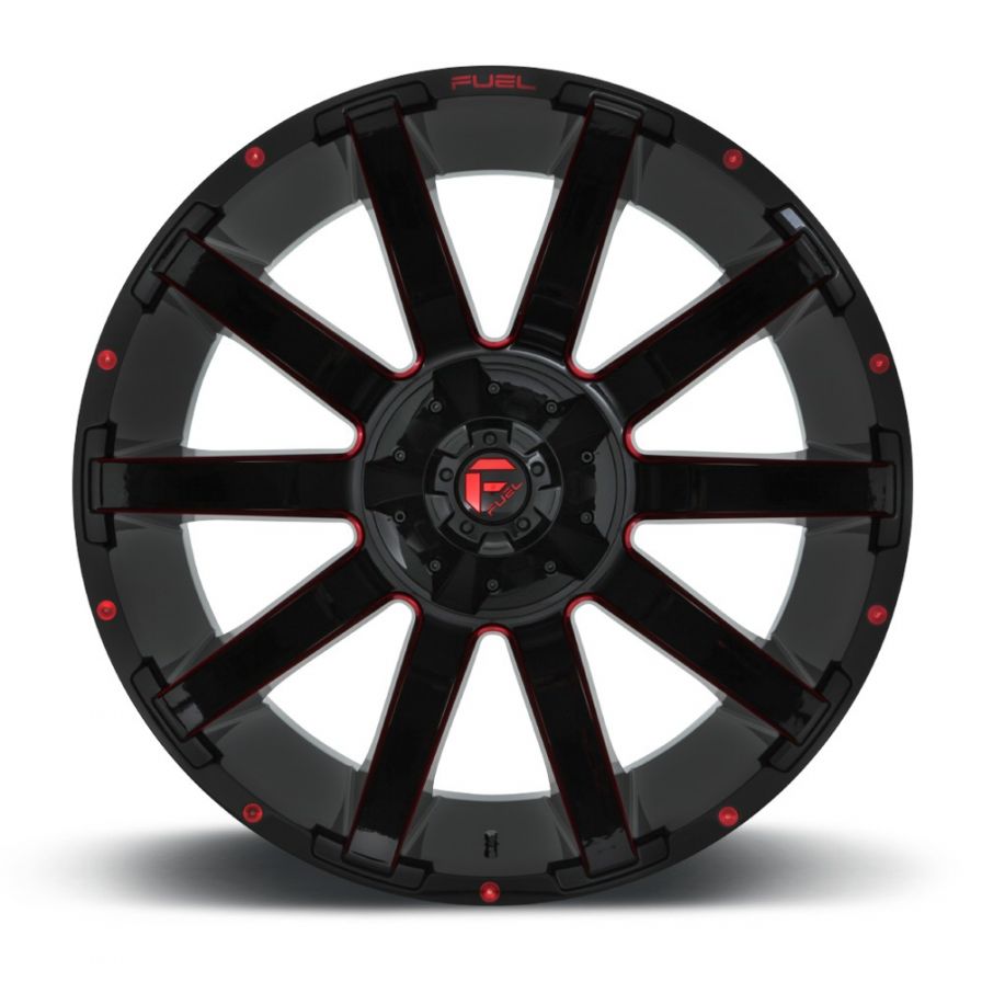 Fuel Wheels<br>Contra Matte Black Milled Red (20x10)